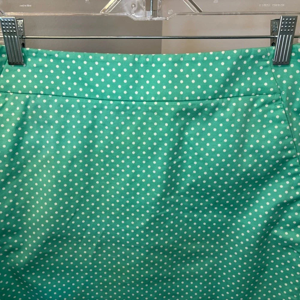 🌸Ann Taylor Green Cotton Polka Dot Skirt🌸 - Picture 5 of 9